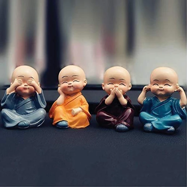 Homeoculture set of 4 laughing buddha [Polyresin] - 0.5